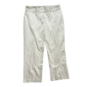 Van Heusen Cream Stretch Cropped Dress Pants Capris 8 Professional Workwear
